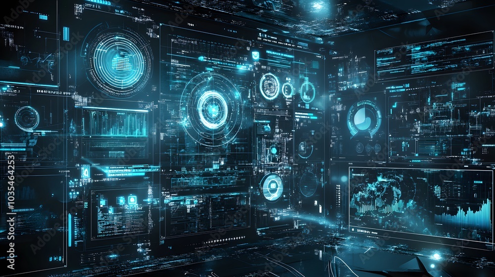 Composite image of abstract technology interface. Composite image of abstract technology interface.