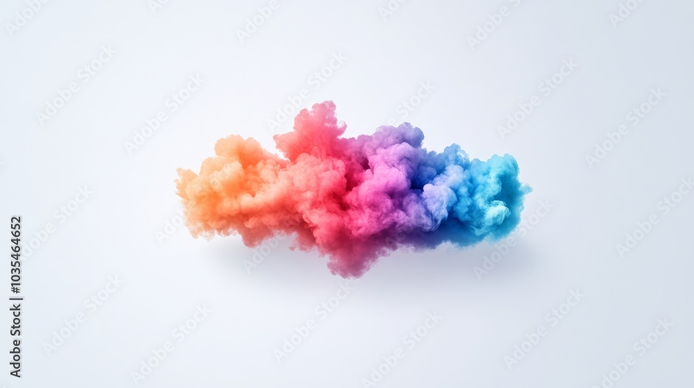 Vibrant color cloud explosion on a white background Vibrant color cloud explosion on a white background