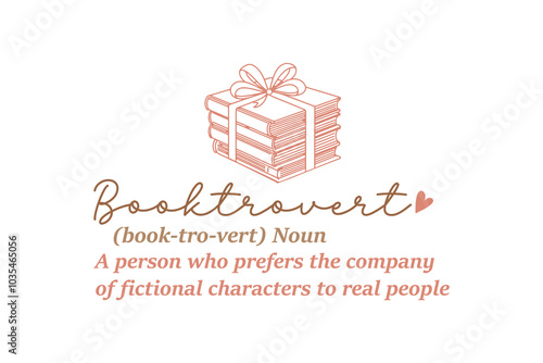 Booktrovert, Reading Book Quote Typography T shirt design