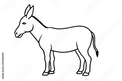 Donkey Standing pose vector silhouette design.