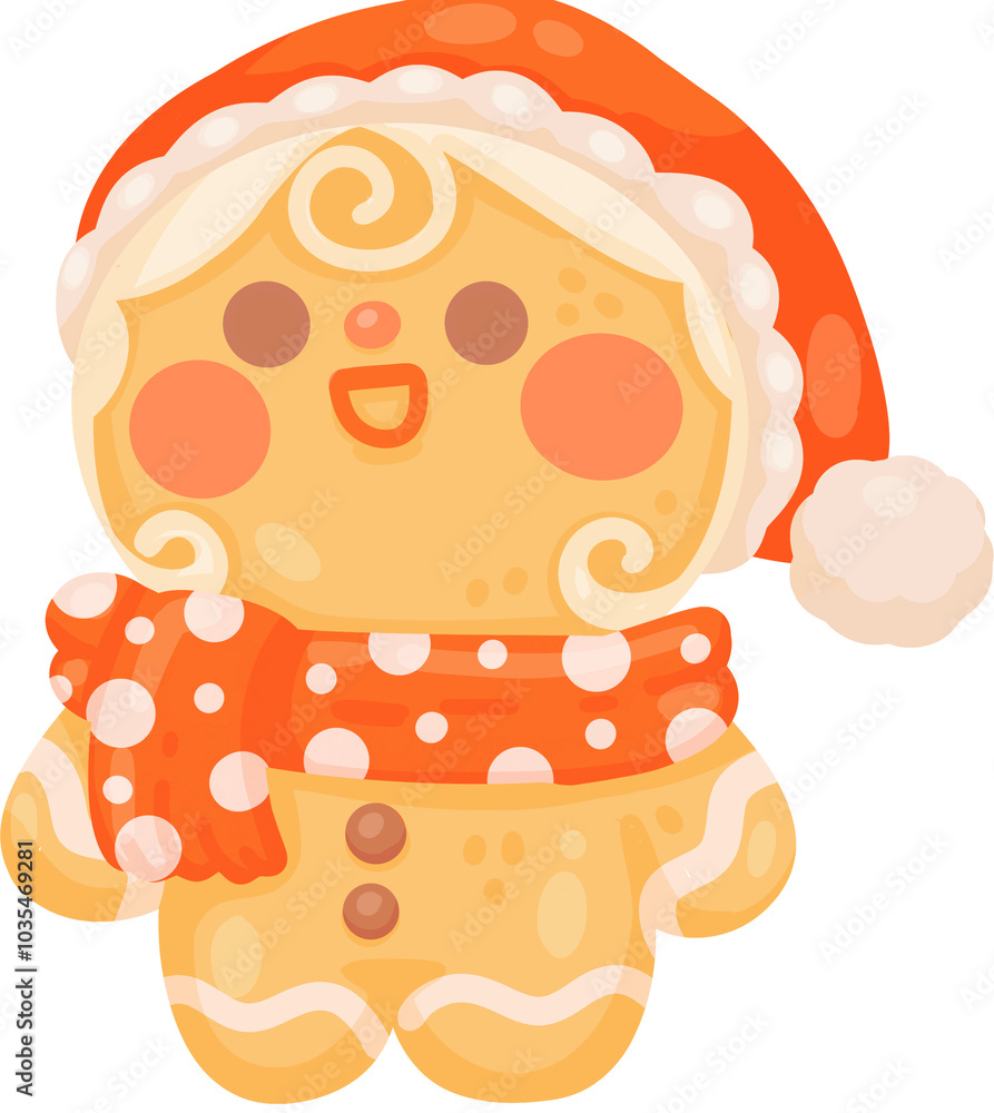 cute gingerbread cookie.cute christmas character. hand drawn illustration. cute gingerbread cookie.cute christmas character. hand drawn illustration.