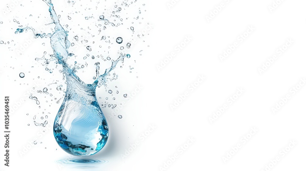 Splashing Water Drop with Clear Blue Aesthetic Splashing Water Drop with Clear Blue Aesthetic