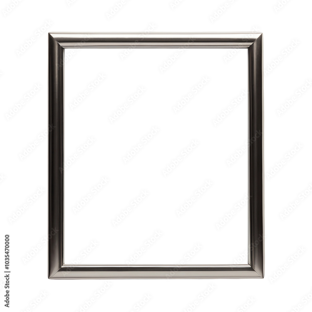 Silver picture frame, Minimalist Silver Frame, Elegant Silver Picture Frame with an Isolated Background. Silver picture frame, Minimalist Silver Frame, Elegant Silver Picture Frame with an Isolated Background.