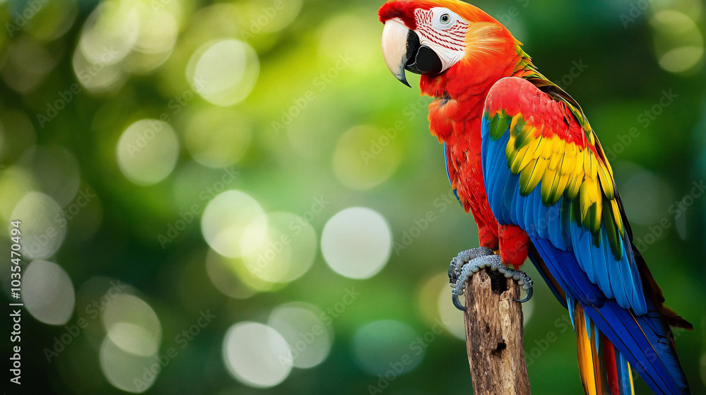 A colorful macaw sitting on a branch A colorful macaw sitting on a branch