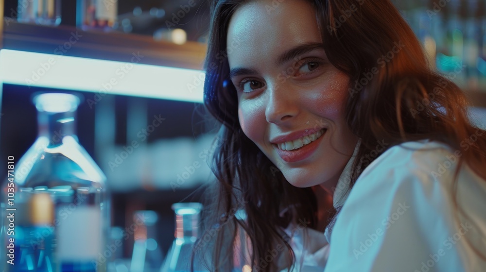 A woman is smiling and looking at the camera A woman is smiling and looking at the camera