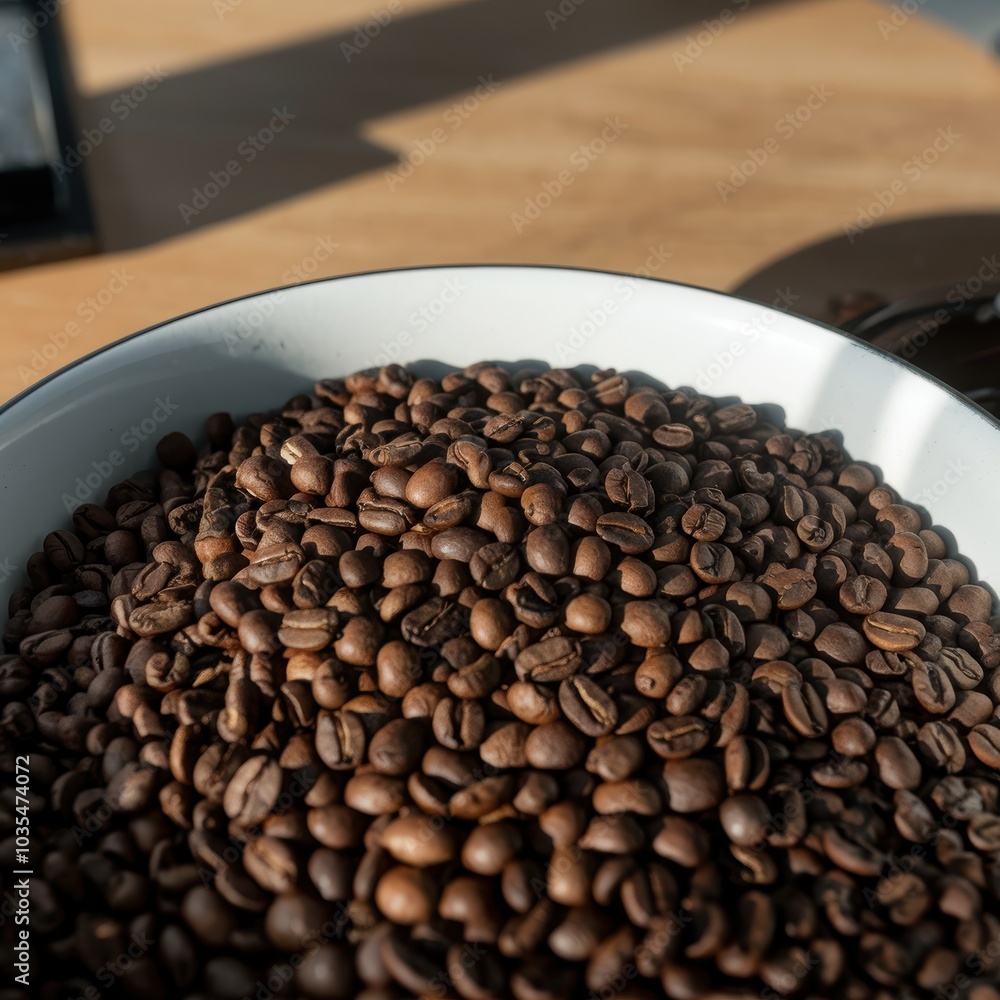 Fototapeta premium coffee beans and cup