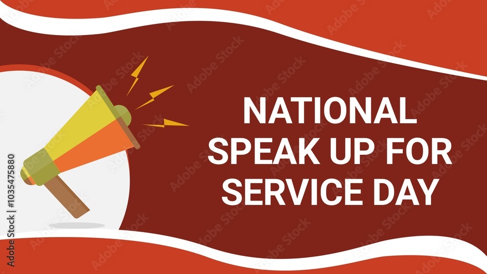 National Speak Up For Service Day web banner design illustration National Speak Up For Service Day web banner design illustration