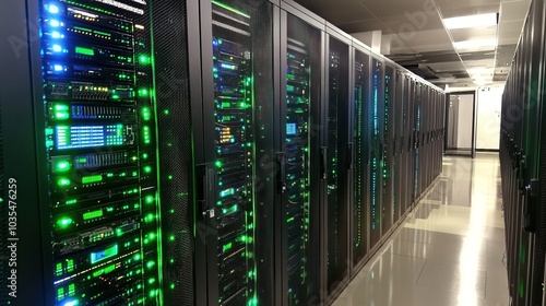 Internet Infrastructure server room filled