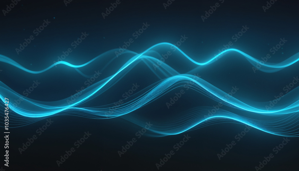 An abstract digital artwork featuring smooth blue light waves, ideal for technology themes, backgrounds, and modern artistic designs. An abstract digital artwork featuring smooth blue light waves, ideal for technology themes, backgrounds, and modern artistic designs.