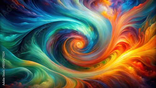 Abstract Swirling Forms in Vivid Hues, a Kaleidoscope of Color and Motion
