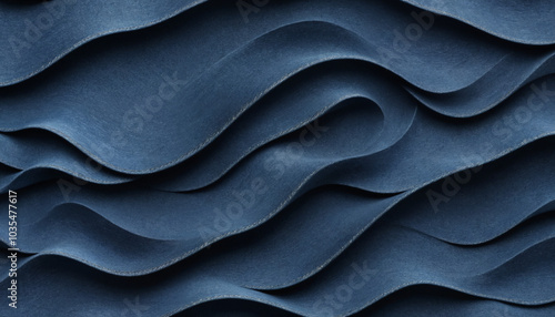 Abstract close-up of flowing denim texture, ideal for fashion, design, or wallpaper projects, evoking a modern and elegant atmosphere.