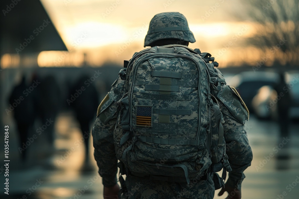 Soldier returning from the military, Generative AI Soldier returning from the military, Generative AI