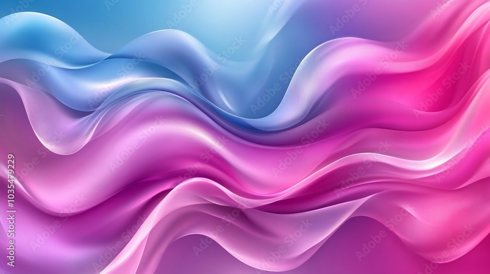 Obraz premium Abstract background with pink, blue, and white wavy lines.