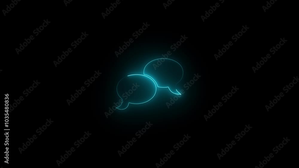 Neon light glow effect. Chat Messages line icon. Conversation or SMS sign. Speech bubble symbol.. Neon light glow effect. Chat Messages line icon. Conversation or SMS sign. Speech bubble symbol..