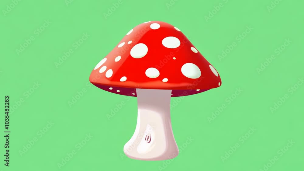 fly agaric mushroom with a red cap and white spots against a green background fly agaric mushroom with a red cap and white spots against a green background