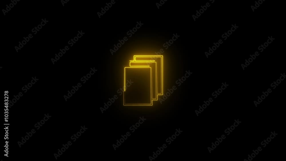 Glowing neon file folder icon with neon circle. Glowing neon Folder icon animation. neon light.\. Glowing neon file folder icon with neon circle. Glowing neon Folder icon animation. neon light.\.