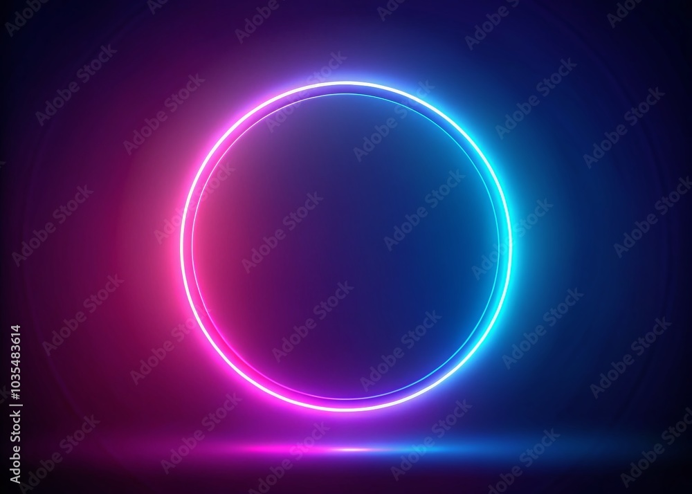 Neon Circle Outline in Modern Design with Copy Space for Creative Projects and Marketing Neon Circle Outline in Modern Design with Copy Space for Creative Projects and Marketing