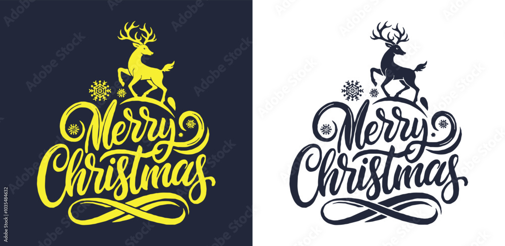Fototapeta premium Merry Christmas vector typography t-shirt design 