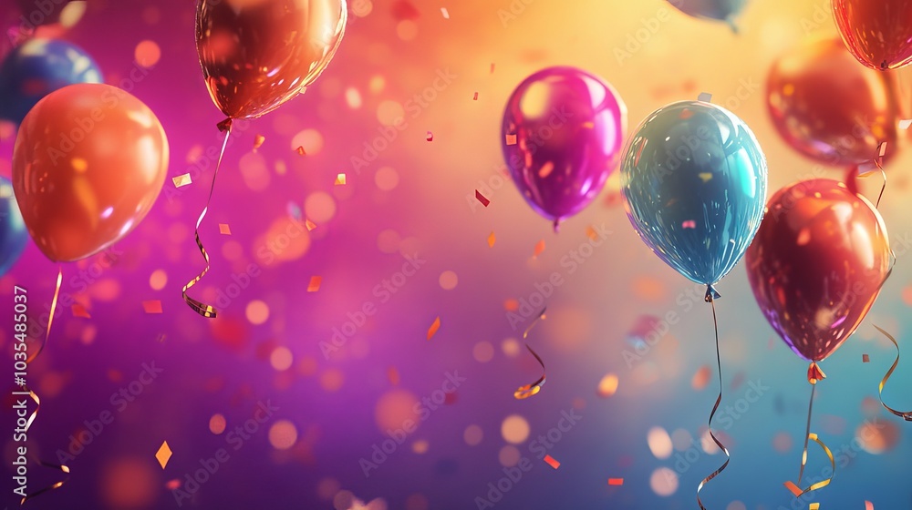 Party blowout background with vibrant colors, streamers, and confetti - perfect for celebrations, festive events, and event designs Party blowout background with vibrant colors, streamers, and confetti - perfect for celebrations, festive events, and event designs