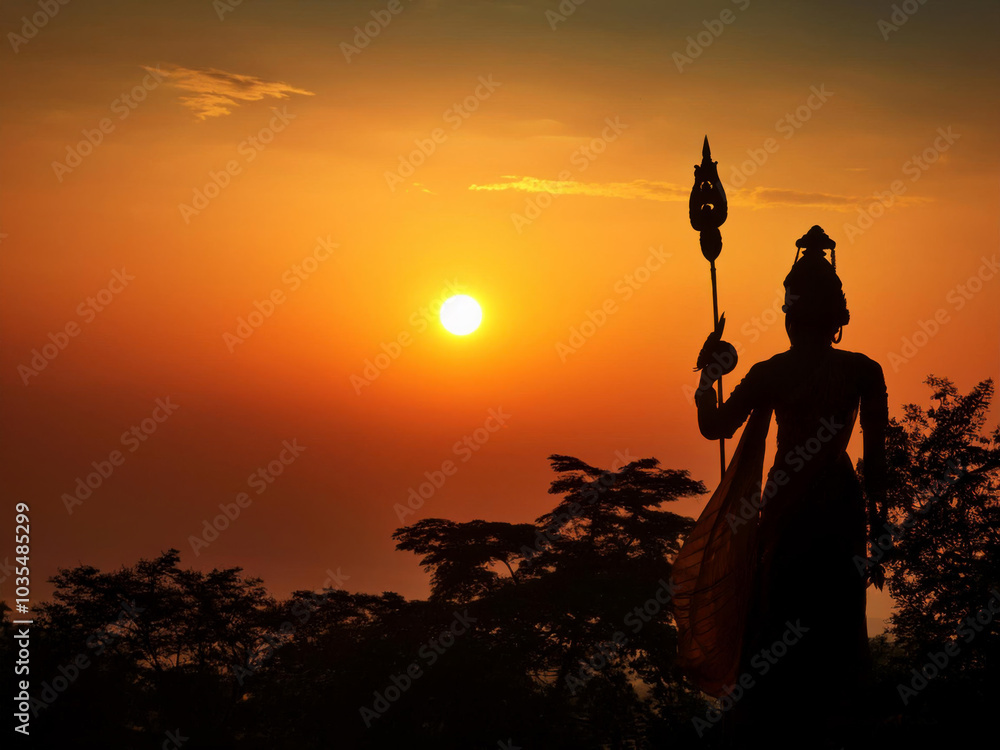 silhouette of a statue silhouette of a statue