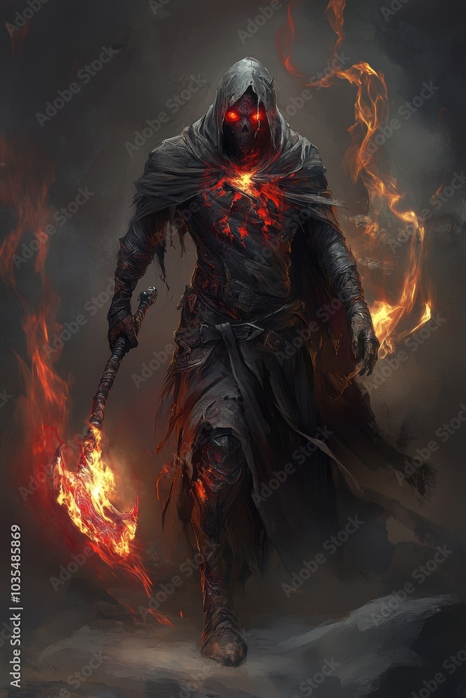 Grim reaper with scythe. Halloween theme poster. Grim reaper with scythe. Halloween theme poster.