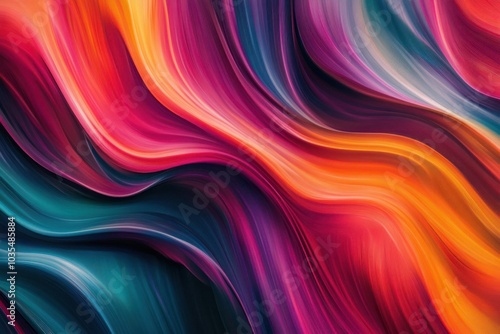 Wallpaper Mural Vibrant Abstract Waves in Colorful Composition Torontodigital.ca
