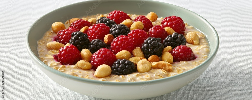 Delicious and Nutritious Breakfast Bowl Featuring Oats Fresh Berries and Nuts for a Healthy Start to Your Day Delicious and Nutritious Breakfast Bowl Featuring Oats Fresh Berries and Nuts for a Healthy Start to Your Day