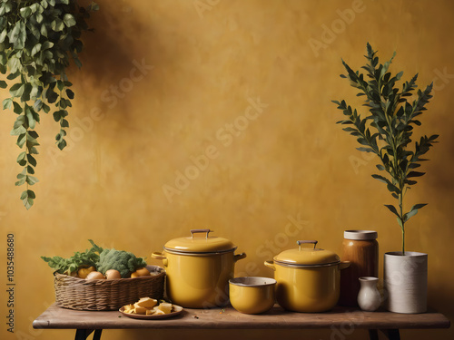 Wallpaper Mural A rich mustard yellow background with minimal grain texture, creating a warm, nostalgic mood Torontodigital.ca