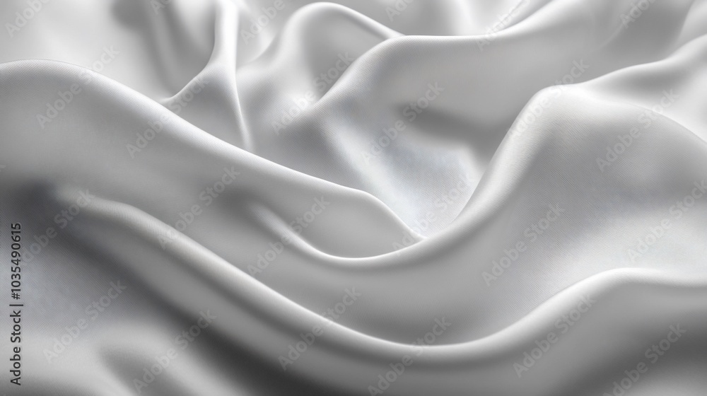 Obraz premium Smooth, white silk fabric with elegant, flowing folds.