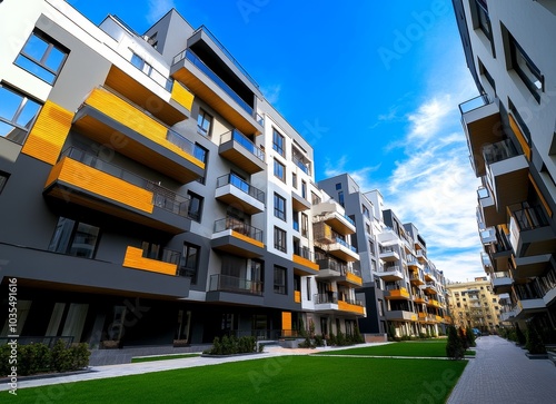 Modern residential apartment building complex in the city, contest winner photo