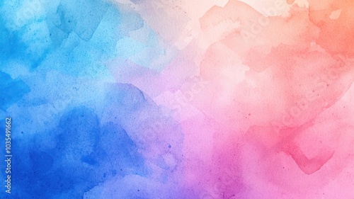 Abstract watercolor background with blue, pink, and purple hues softly blended.