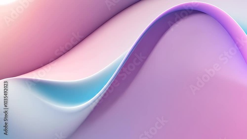 Abstract Soft Waves with Pastel Pink and Blue Gradient photo