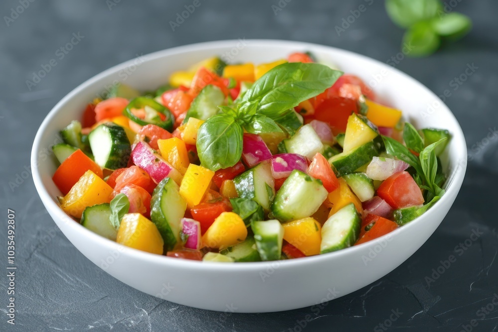 Fresh and Colorful Vegetable Salad in Bowl Fresh and Colorful Vegetable Salad in Bowl