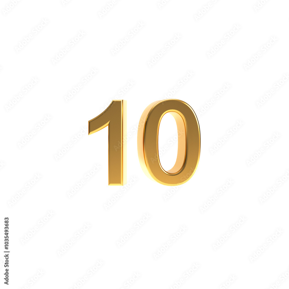 Golden number 10 png, 3d gold number ten isolated on transparent background. Golden number 10 png, 3d gold number ten isolated on transparent background.