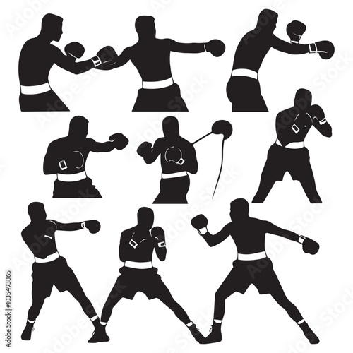 Athlete wrestler in wrestling, duel, fight. A pack of silhouettes Greco Roman, freestyle, classical wrestling.