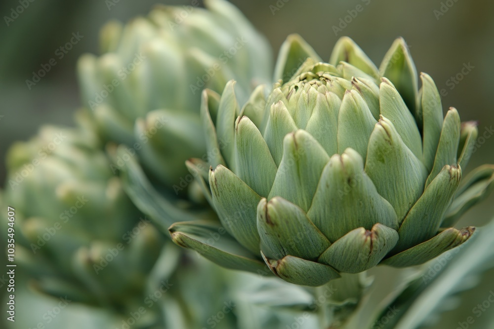Fresh Green Artichokes in Nature Fresh Green Artichokes in Nature