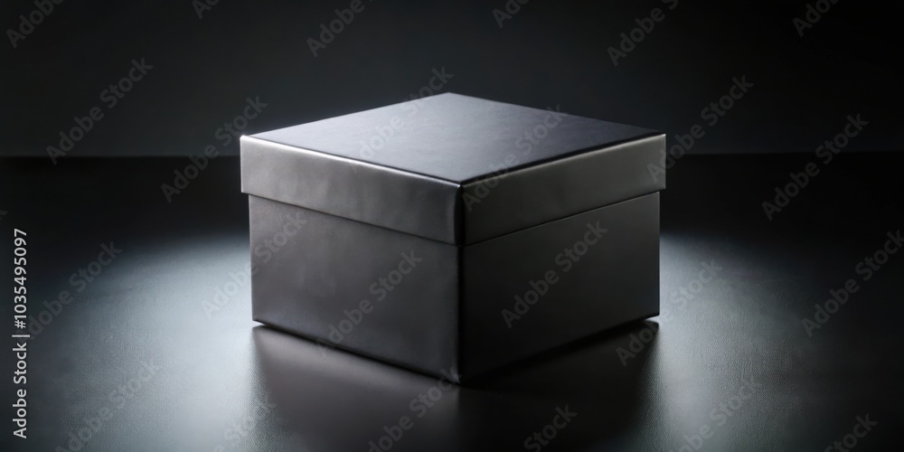 A Single Black Box Set Against a Dark Background, Providing a Minimalist and Elegant Visual A Single Black Box Set Against a Dark Background, Providing a Minimalist and Elegant Visual