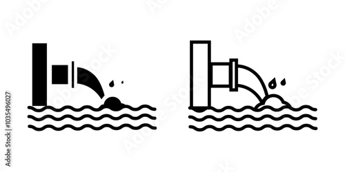 waste water set icon on white background