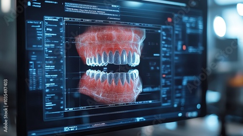 Tooth scanning Screen digital interface photo