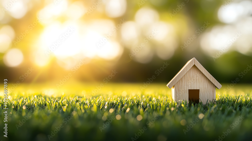 Tiny barn in an ecofriendly miniature farm, sustainable farming technology, 3D illustration Tiny barn in an ecofriendly miniature farm, sustainable farming technology, 3D illustration
