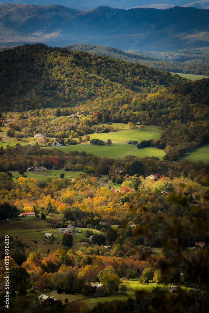 View of colorful autumn foliage in Shenandoah National Park, Virginia, United States. View of colorful autumn foliage in Shenandoah National Park, Virginia, United States.