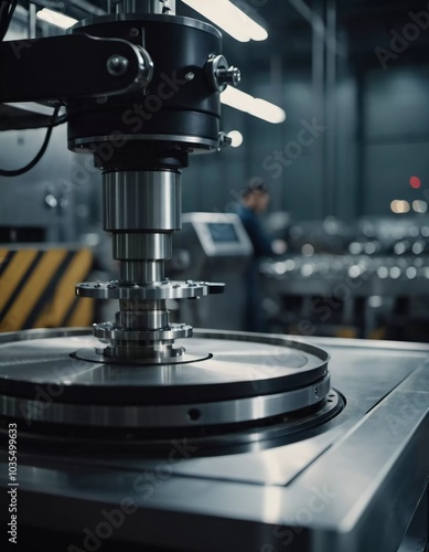 A manufacturing facility showcases advanced milling processes with a machine tool creating intricate parts, emphasizing engineering precision and efficiency. Generative AI photo