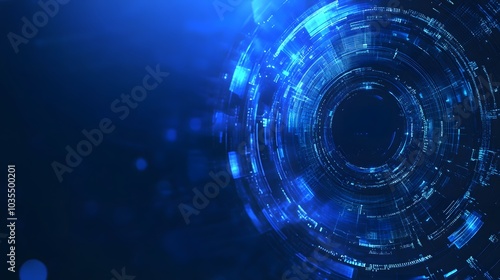 Blue technology background and abstract digital tech circle.copy space. 