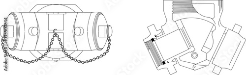 FIRE DEPARTMENT CONNECTION ASSEMBLIES design silhouette illustration vector sketch
