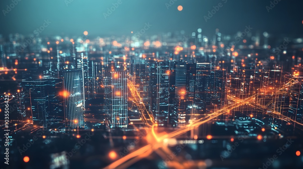 Smart city big data connection technology concept. Smart city big data connection technology concept.
