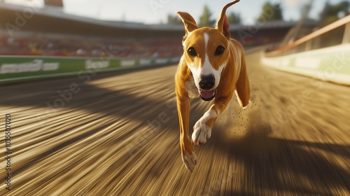Wallpaper Mural Greyhound Dog Sprinting on a Race Track Torontodigital.ca