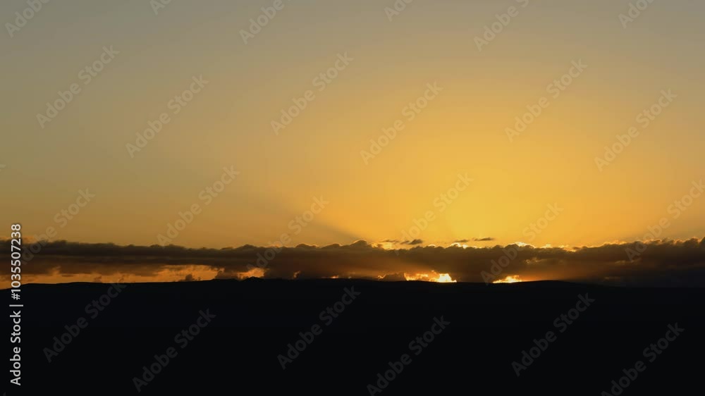 Sunset behind Cumulus Clouds Wide Angle Time lapse Sunset behind Cumulus Clouds Wide Angle Time lapse