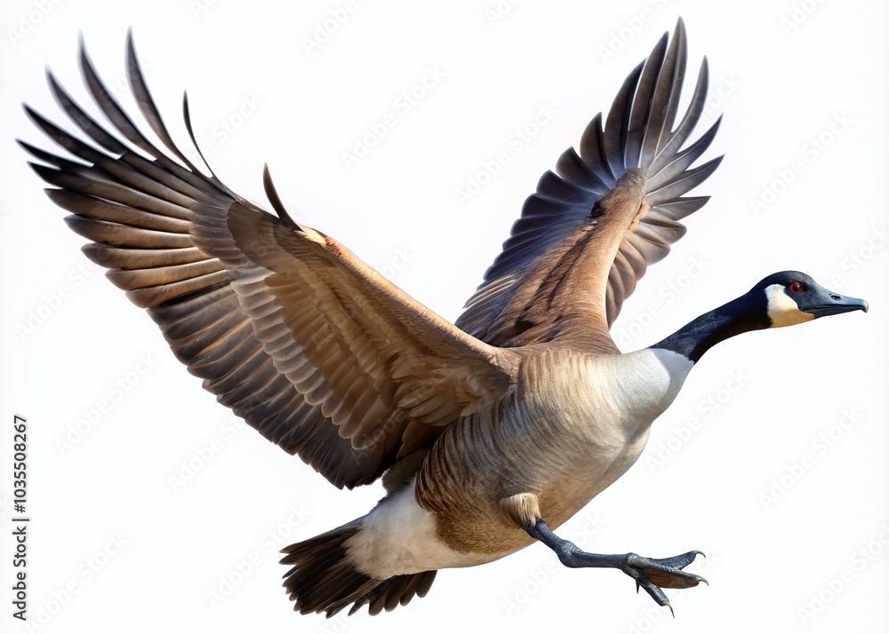 Realistic Close-Up of Canada Goose in Flight - North American Waterfowl Photography Realistic Close-Up of Canada Goose in Flight - North American Waterfowl Photography