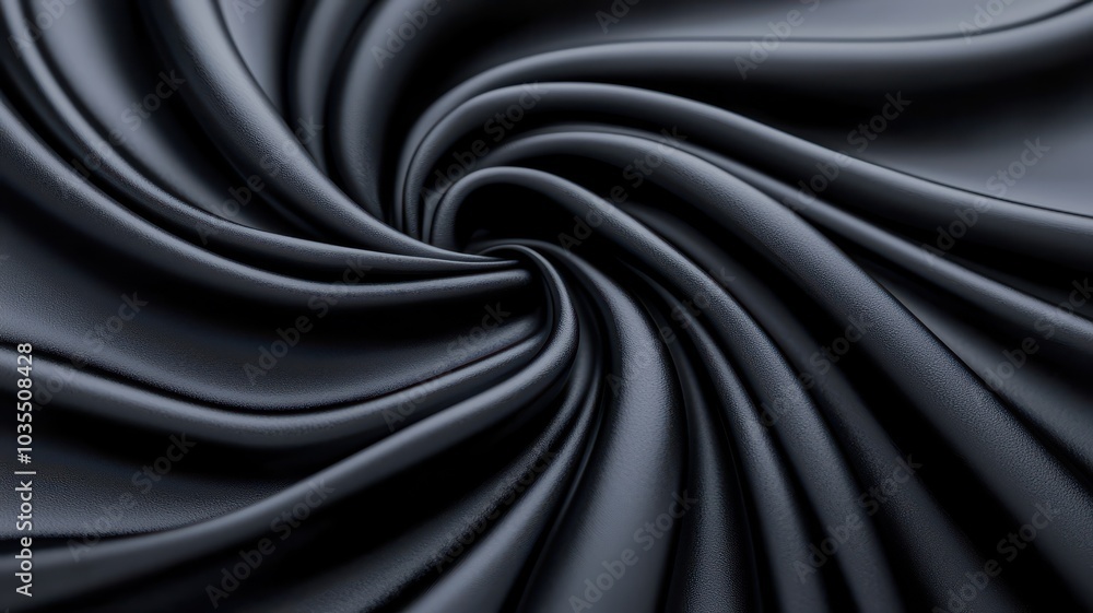 Obraz premium Close-up of swirling black fabric creating a smooth, elegant texture.