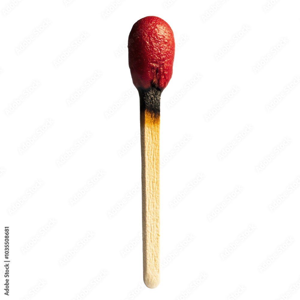 Burned matchstick, isolated on white background. Burned matchstick, isolated on white background.